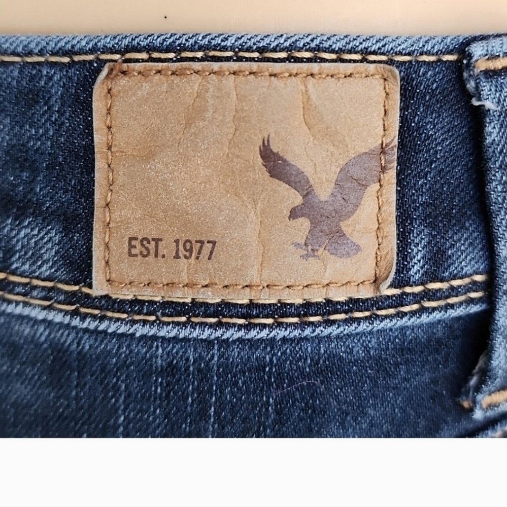 AMERICAN EAGLE ZIP FRONT SUPER SKINNY JEANS DARK WASH SIZE 00 hp🔥🔥🔥 - Picture 7 of 10